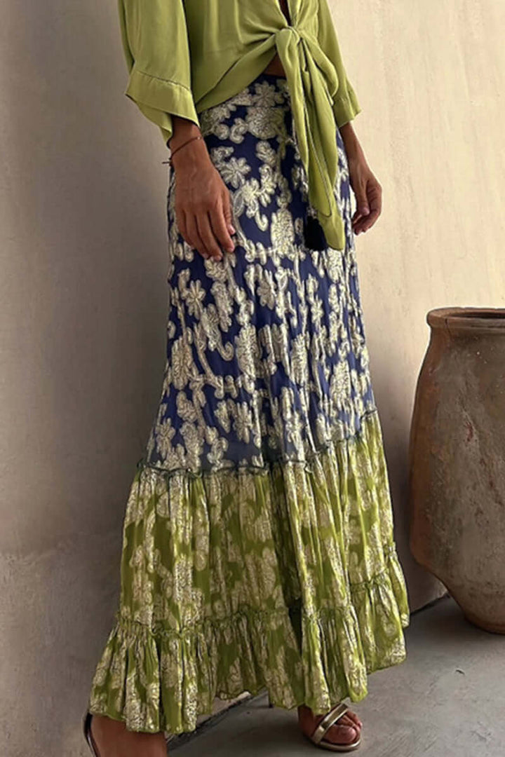 Women's Floral Tiered Maxi Skirt