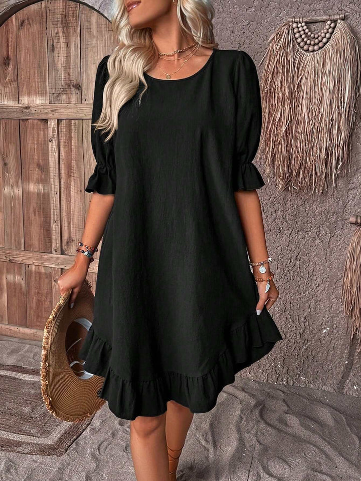 Women's Casual Midi Dress - Polyester