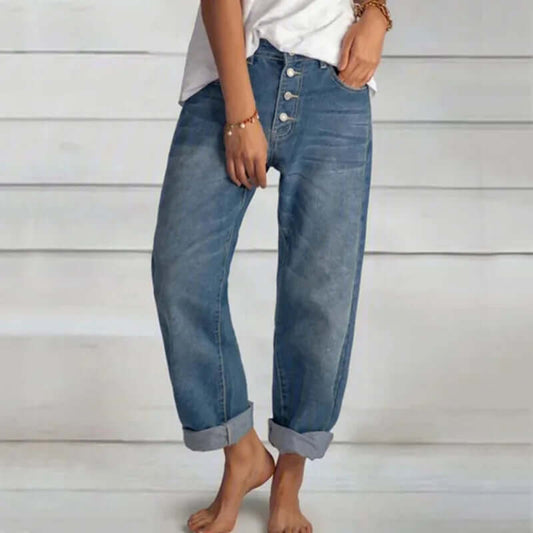 Women's High-Waisted Loose Denim Jeans