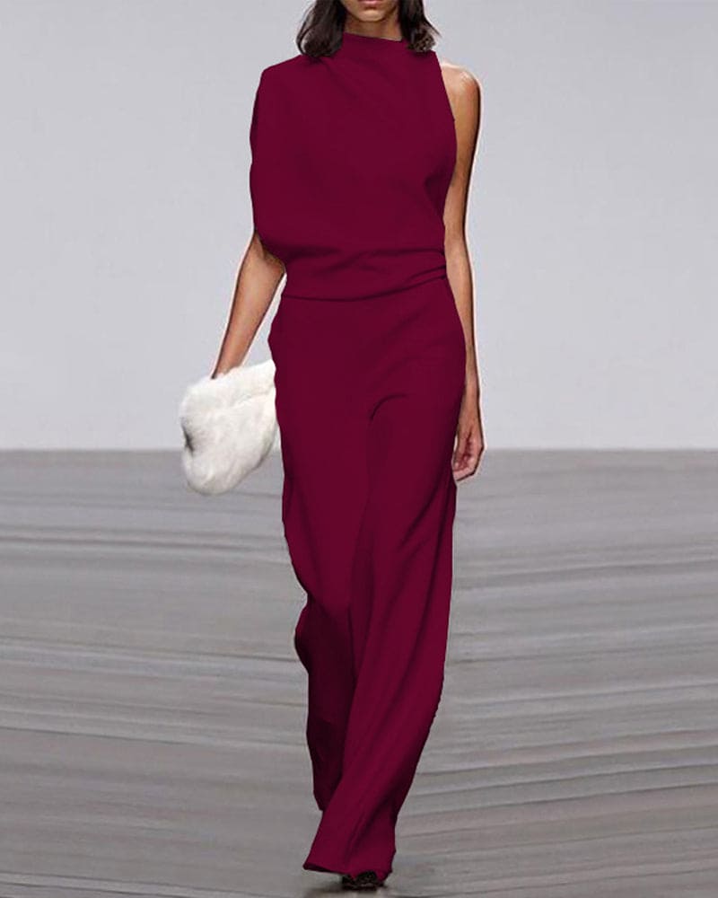 Women's Sleeveless Wide Leg Jumpsuit