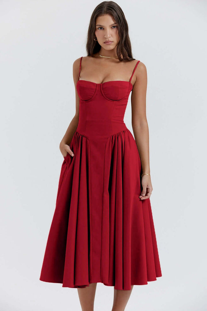 Women's Elegant Bustier Midi Dress
