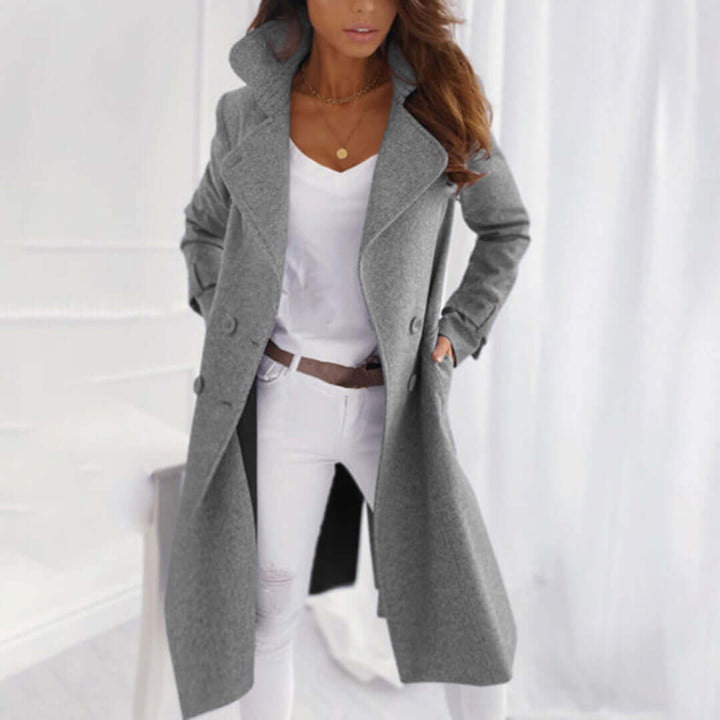 Women's Mid-Length Fleece Trench Coat