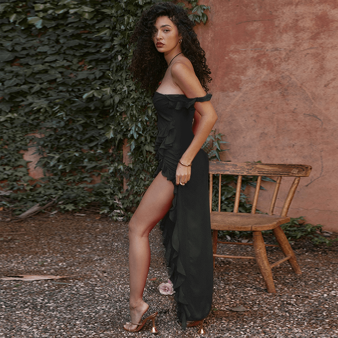 Elegant Ruffled Maxi Dress