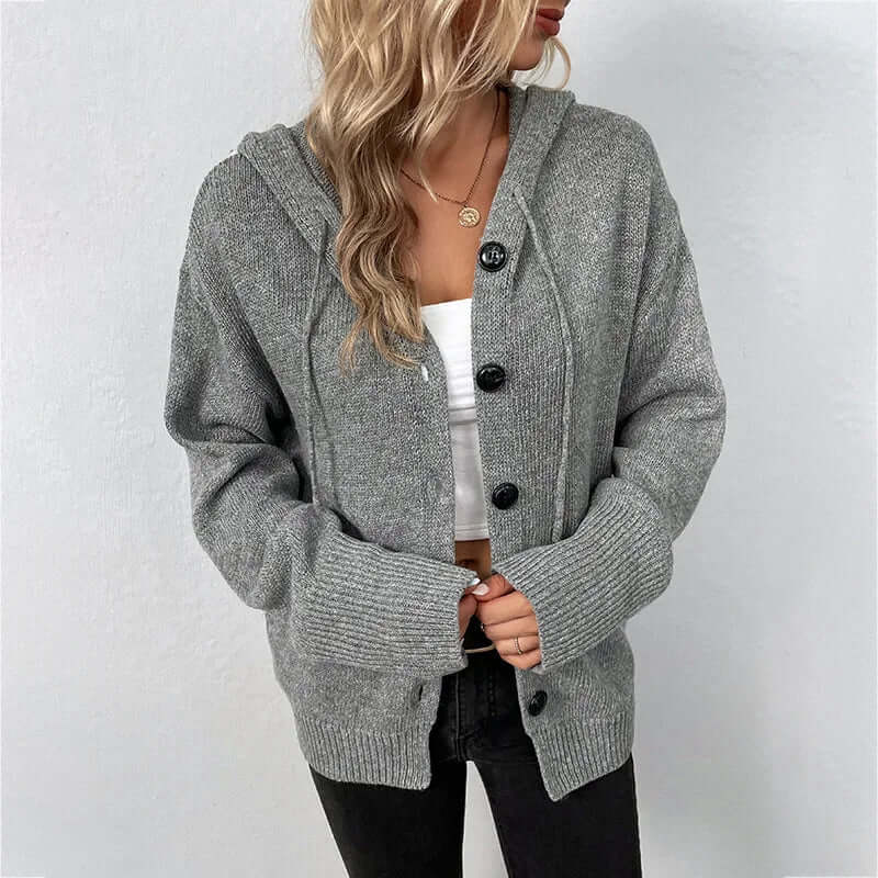 Women's Hooded Knitted Cardigan
