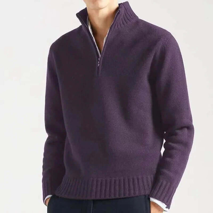 Men's Half-Zip Warm Wool-Blend Sweater