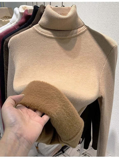 Women's Velvet Turtleneck Sweater