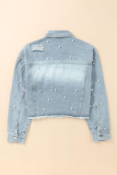 Women's Pearl-Trim Denim Jacket
