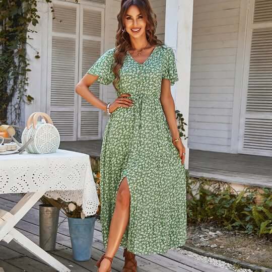 Women's Floral Print Midi Dress