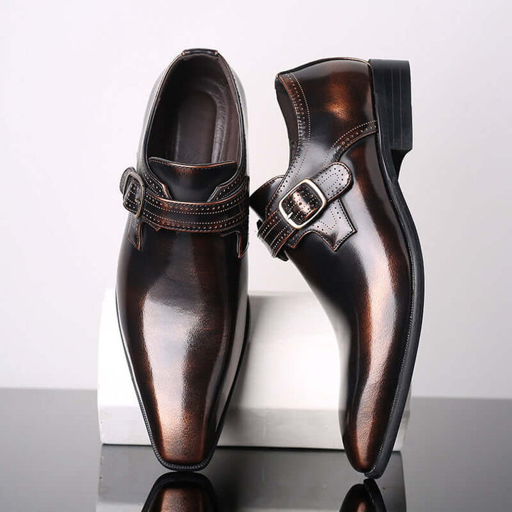 Men's Formal Patent Leather Monk Shoes