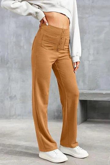 Women's High-Waisted Casual Trousers
