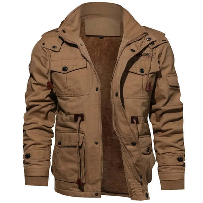 Men's Detachable Hood Weatherproof Winter Coat