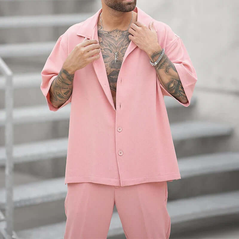 Men's Loose Fit Shirt and Pants Set