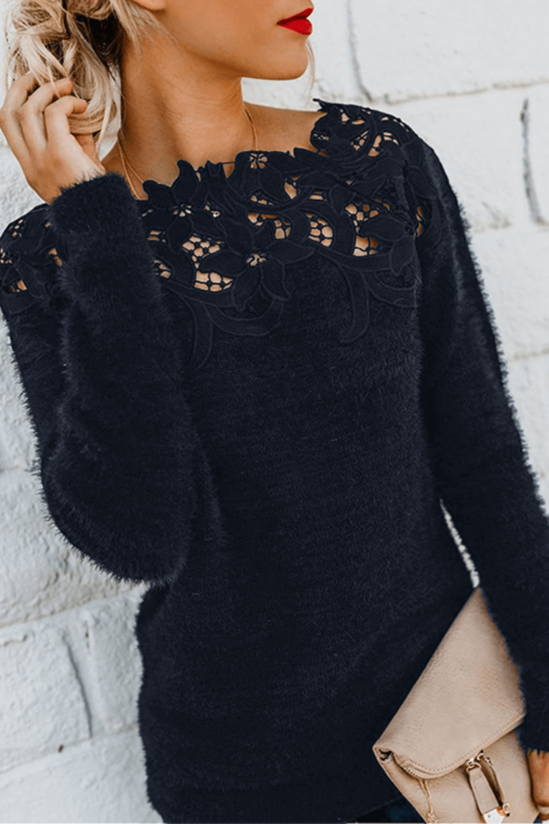 Women's Lace Detail Knitted Sweater Top