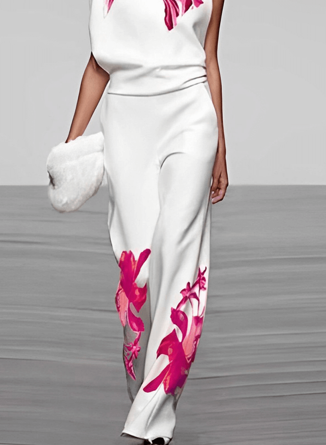 Women's Floral Print Top and Pants Set