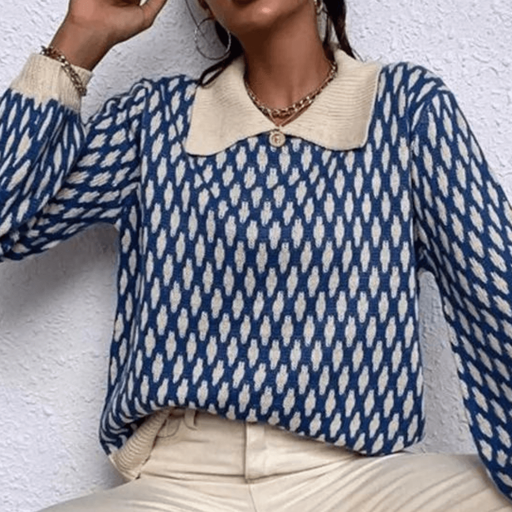 Women's Knitted Collared Sweater