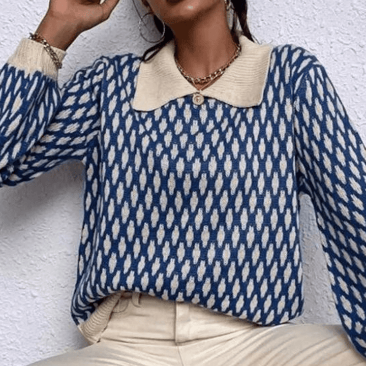 Women's Knitted Collared Sweater