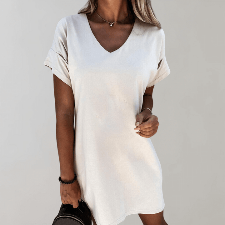 Women's Casual Mini Dress - Short Sleeve