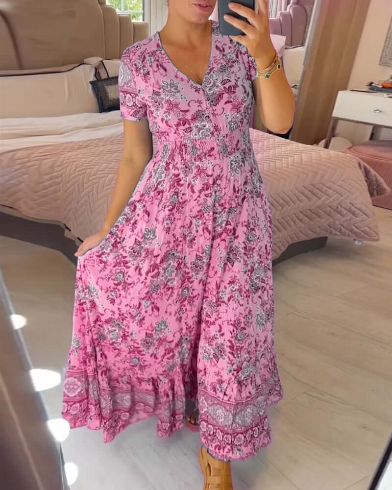 Women's Floral Boho Maxi Dress