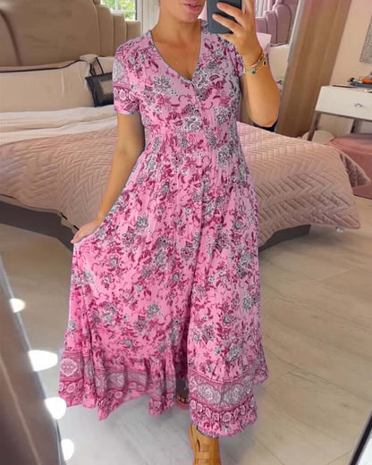 Women's Floral Boho Maxi Dress