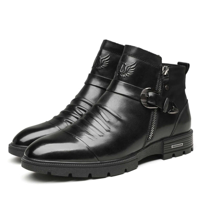 Men's Leather Mid-Rise Slip-On Boots