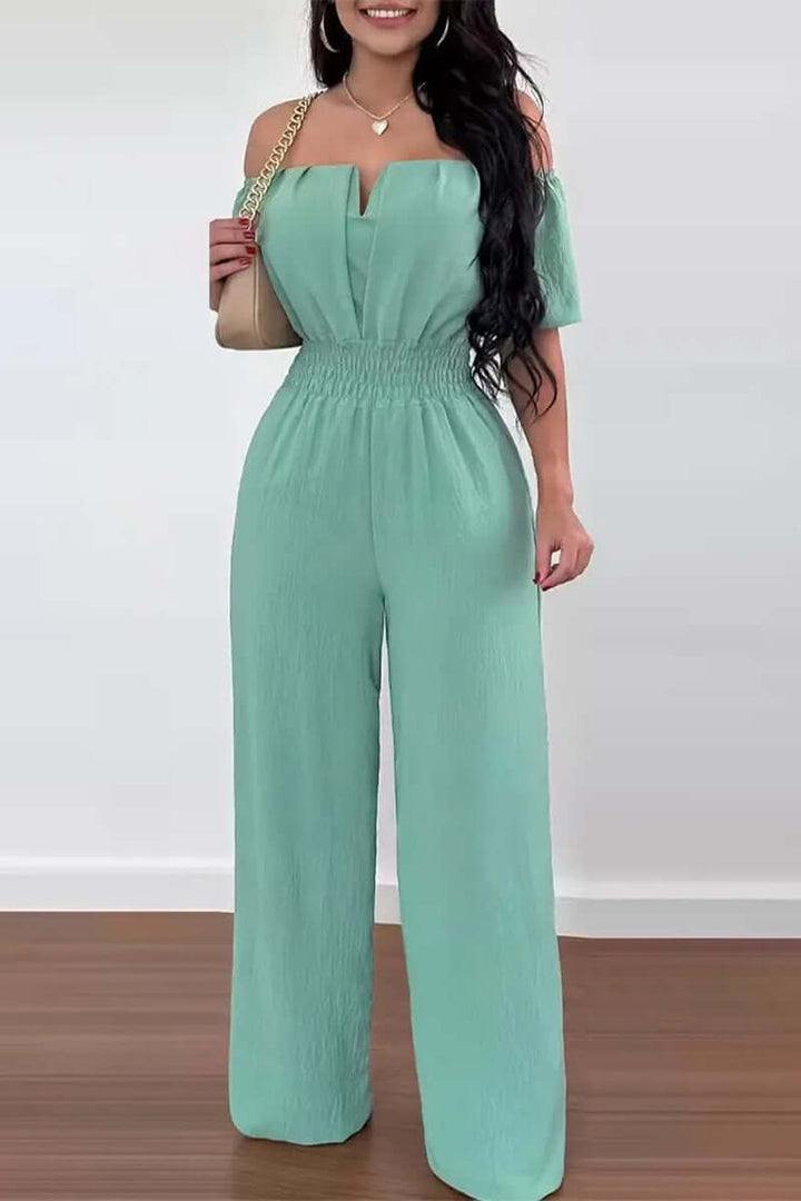 Women's Off-Shoulder Short Sleeve Jumpsuit