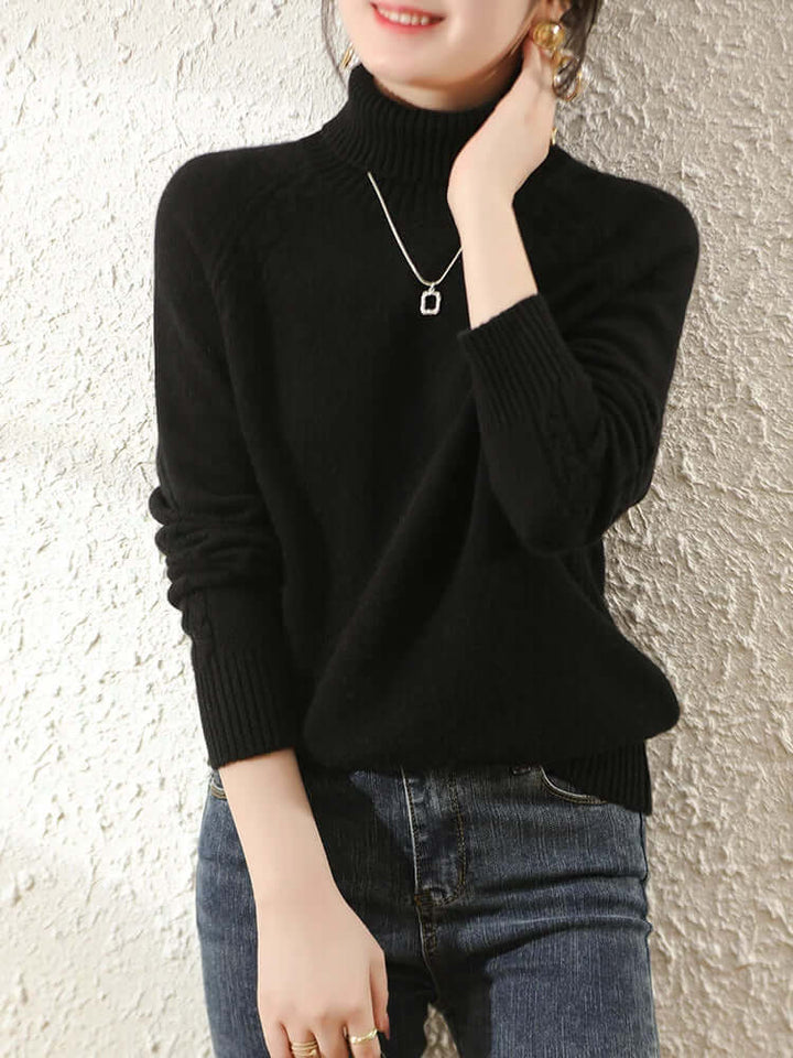 Women's Roll Neck Knitted Jumper