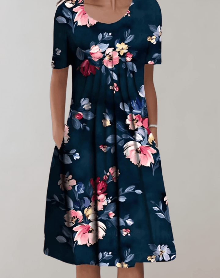 Floral Smocked Dress with Pockets