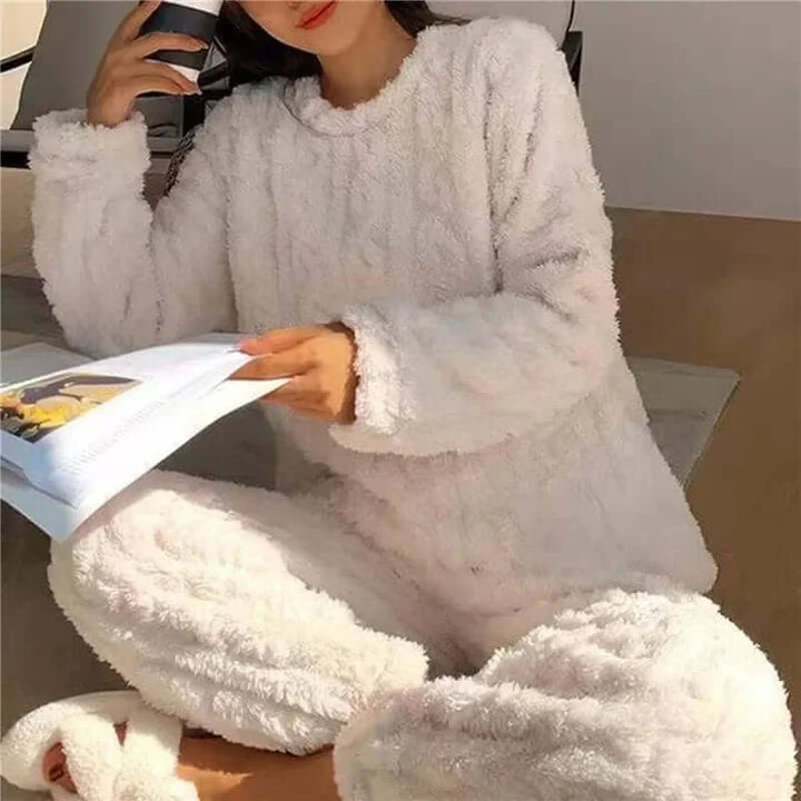 Women's Fleece Pyjama Set - Soft Warm Loungewear