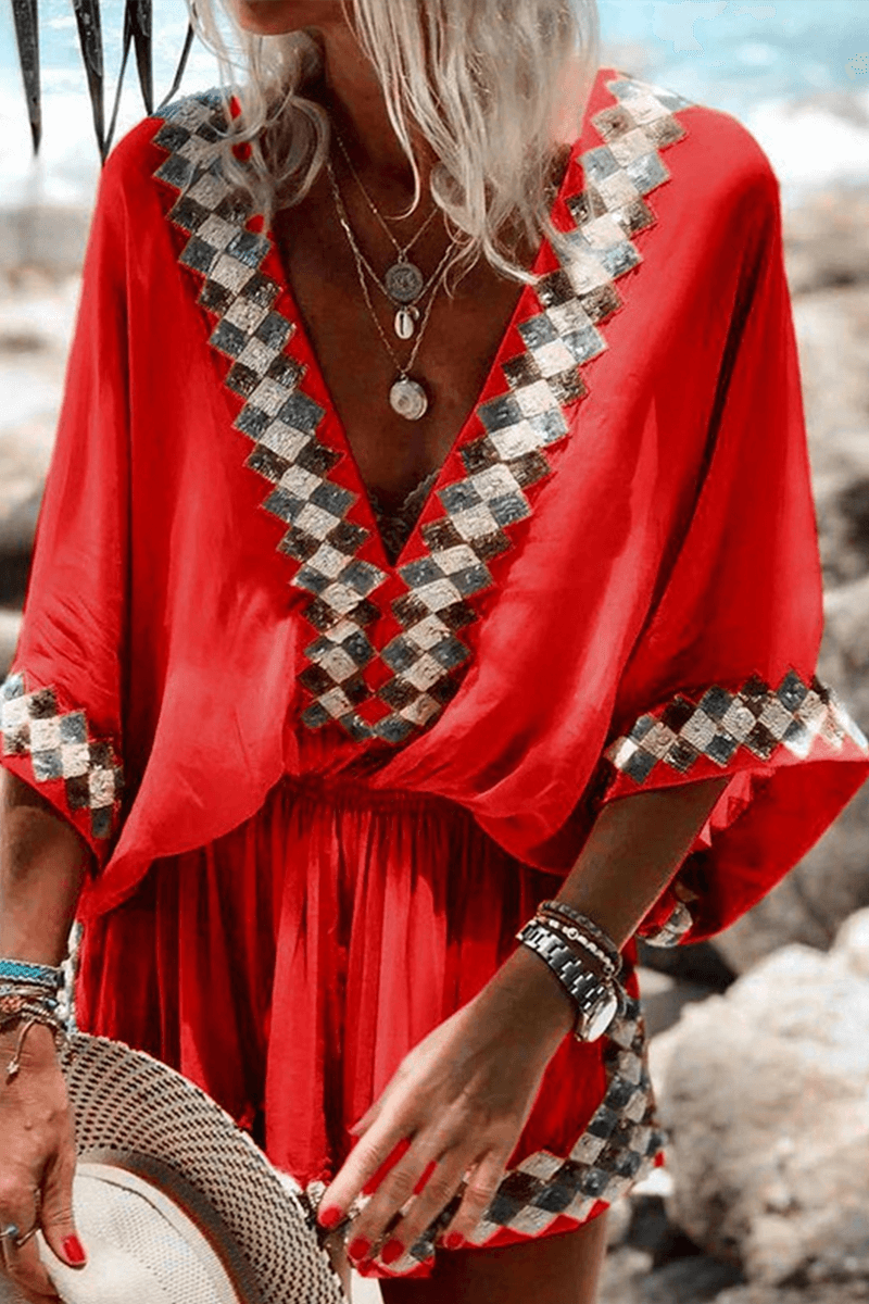 Women's V-Neck Relaxed Jumpsuit