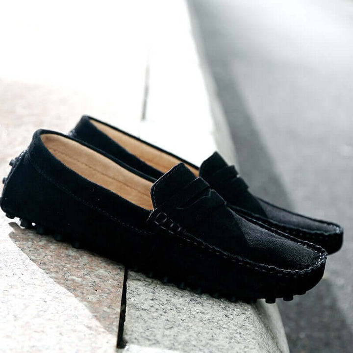 Men's Suede Loafers - Slip-On Moccasin Toe