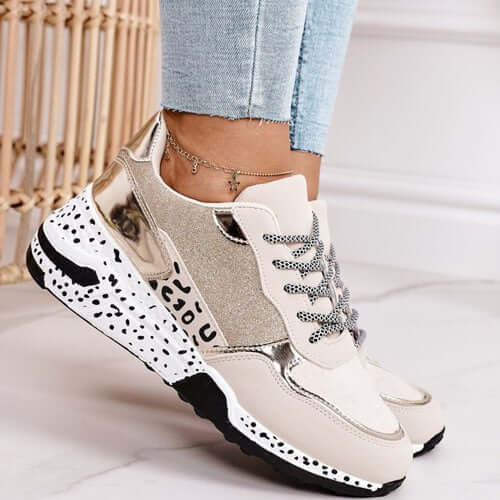 Women's Textured Trainers with Metallic Accents