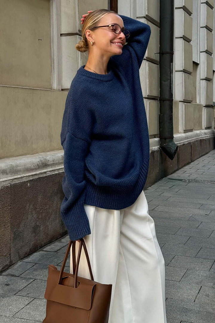Women's Oversized Charcoal Knitted Jumper