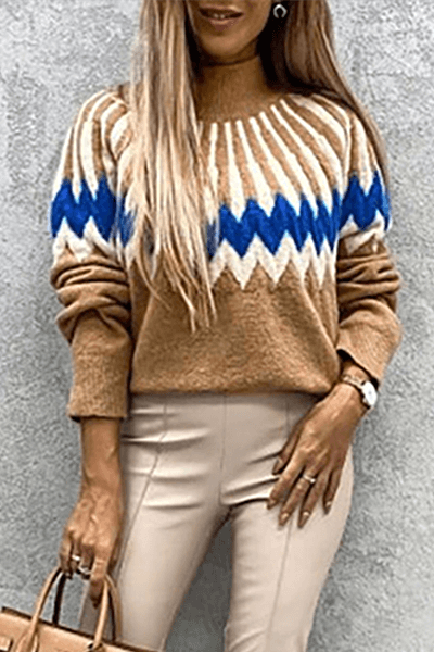 Women's Printed Collar Sweater