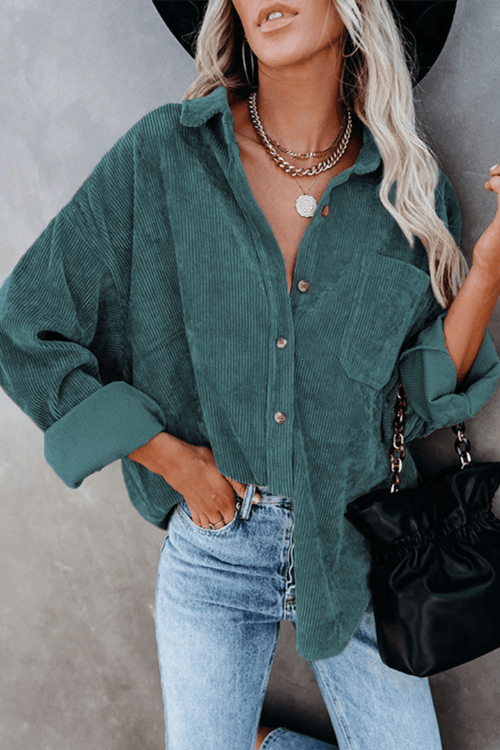Women's Relaxed Fit Drop Shoulder Long Sleeve Shirt