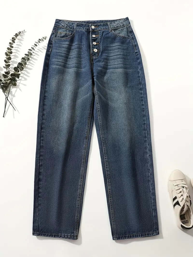Women's High-Waisted Loose Denim Jeans