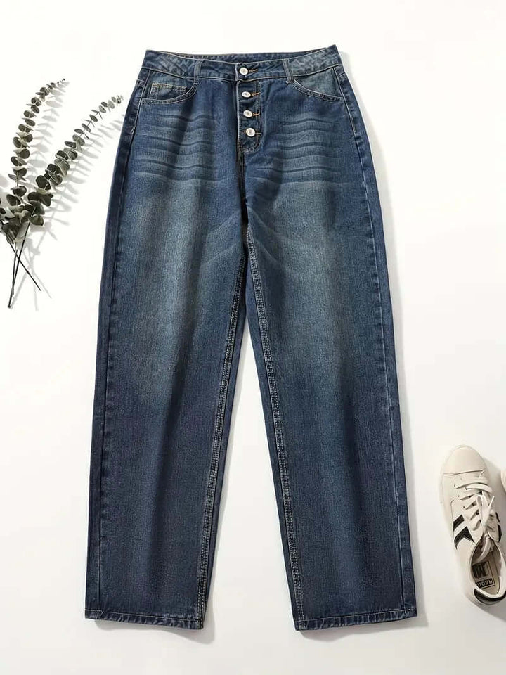 Women's High-Waisted Loose Denim Jeans