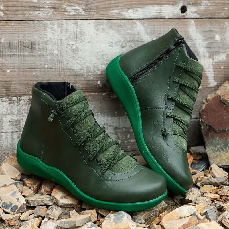 Orthopedic Leather Zip Shoes