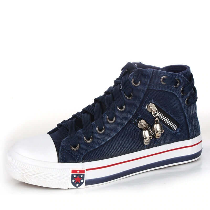 Women's Denim High-Top Sneakers