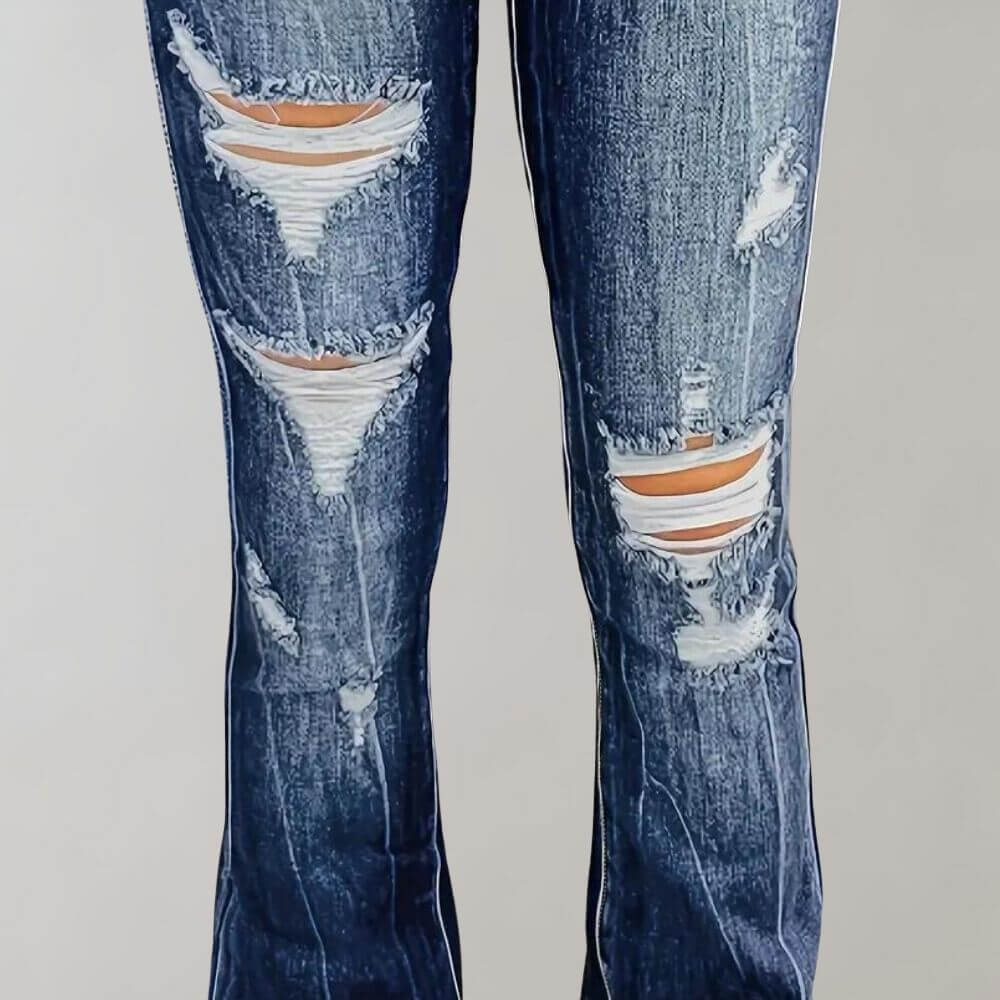 Women's Flared Ripped Jeans