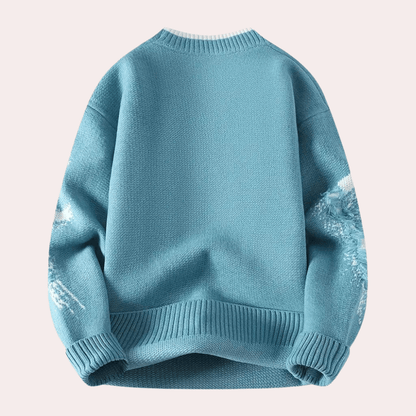 Men's Distressed Knitted Sweater