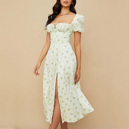 Summer Midi Dress - Elegant Floral Print