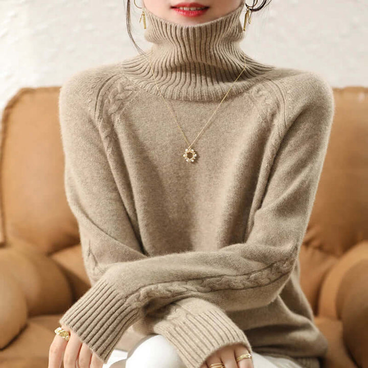 Women's Roll Neck Knitted Jumper