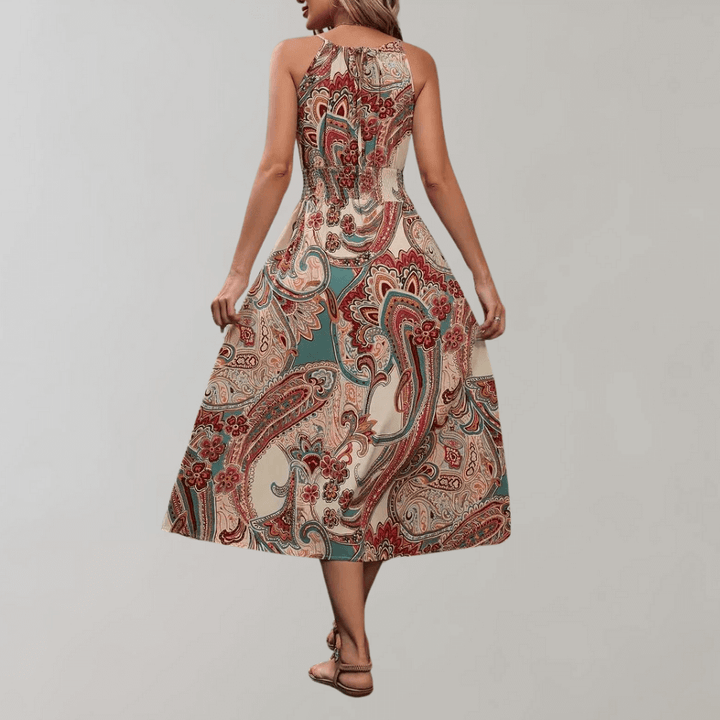 Women's Boho Paisley Print Maxi Dress