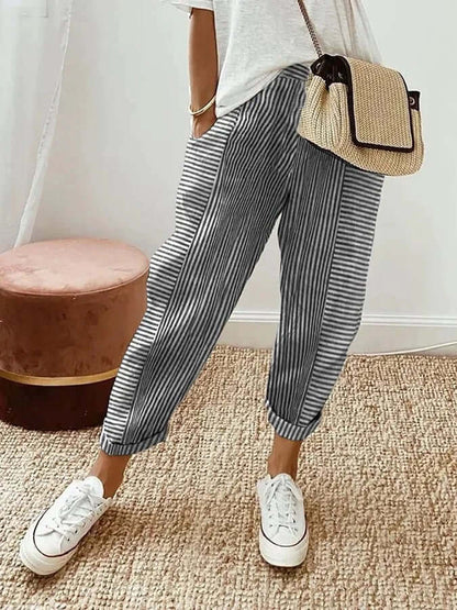 Striped Casual Trousers