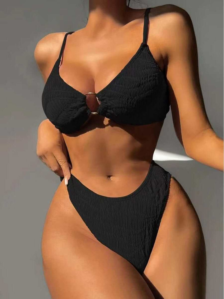 Women's Push-Up Ribbed High-Cut Micro Bikini Set