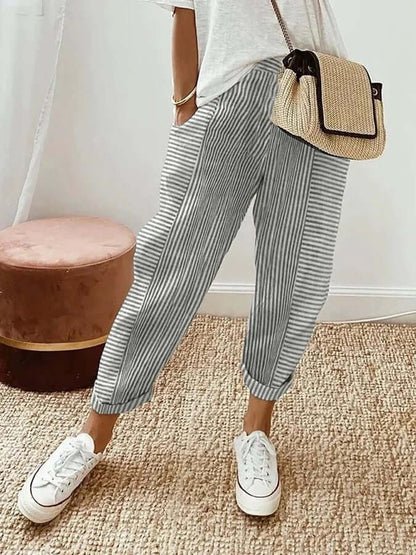Striped Casual Trousers
