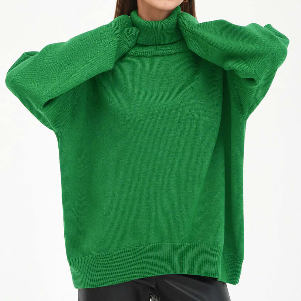Women's Oversized Turtleneck Knitted Jumper