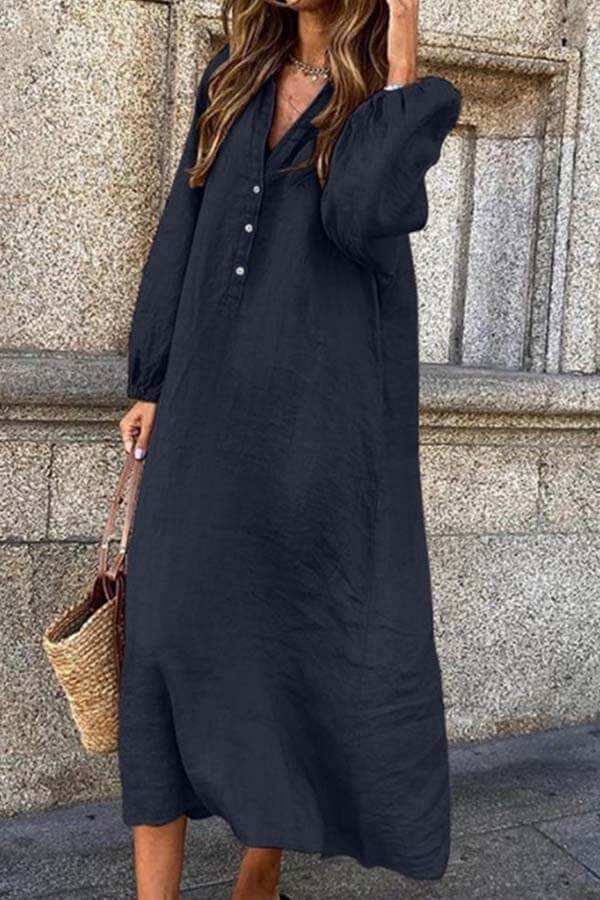 Women's Cozy Oversized V-Neck Dress