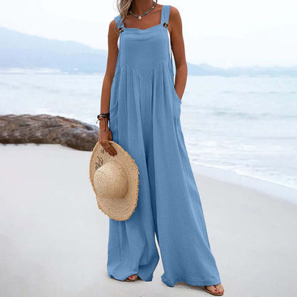 Women's Sleeveless Wide-Leg Jumpsuit
