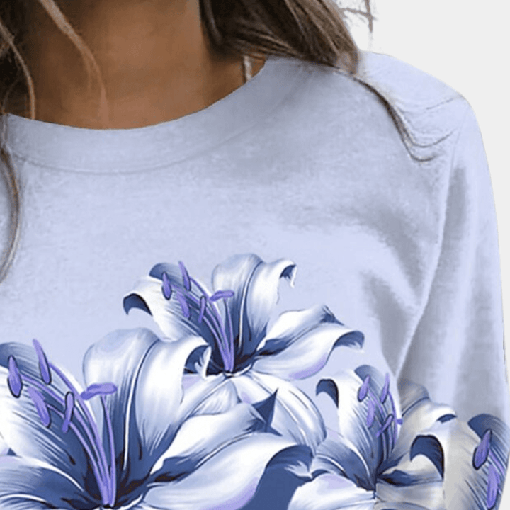 Women's Floral Print Relaxed Fit Sweatshirt